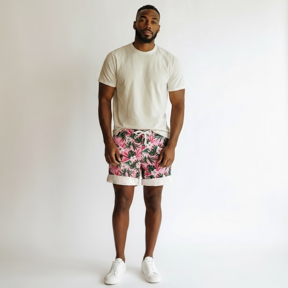 NWT Hudson & Barrow Pink Tropical Shorts​